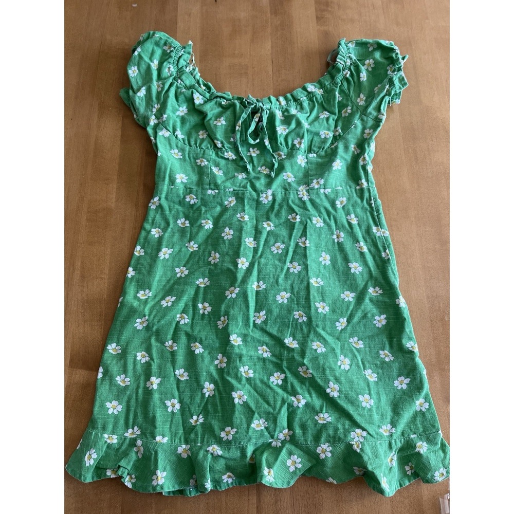 Women's URBAN OUTFITTERS Magpie‎ Off the Shoulder Green Mini Dress Size M Medium